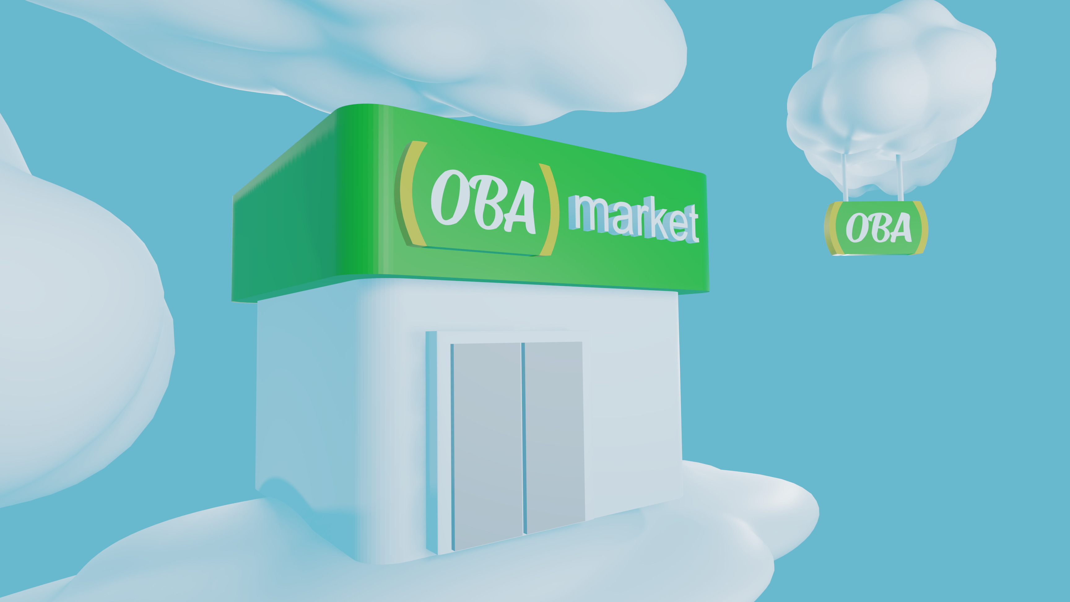 OBA Market on the Clouds Digital Concept Design Free 3D model_2