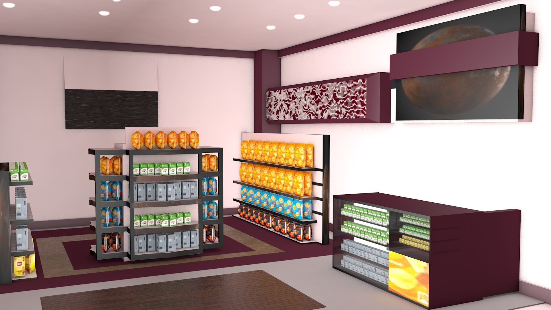 Super Market Stands 3D model_8