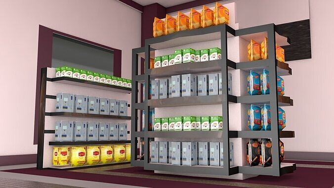 Super Market Stands 3D model 6