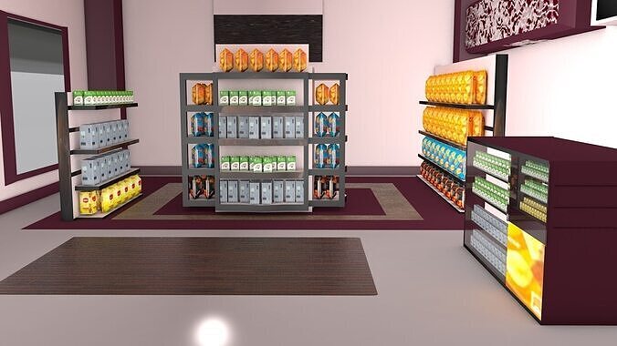 Super Market Stands 3D model 4