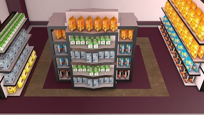 Super Market Stands 3D model 7