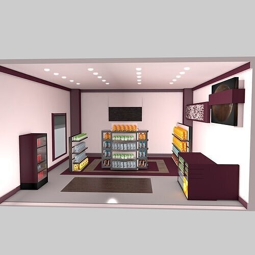 Super Market Stands 3D model 2