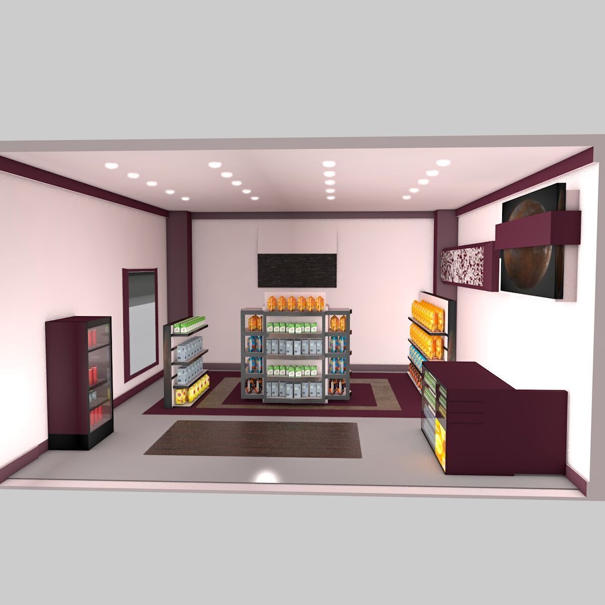 Super Market Stands 3D model_1