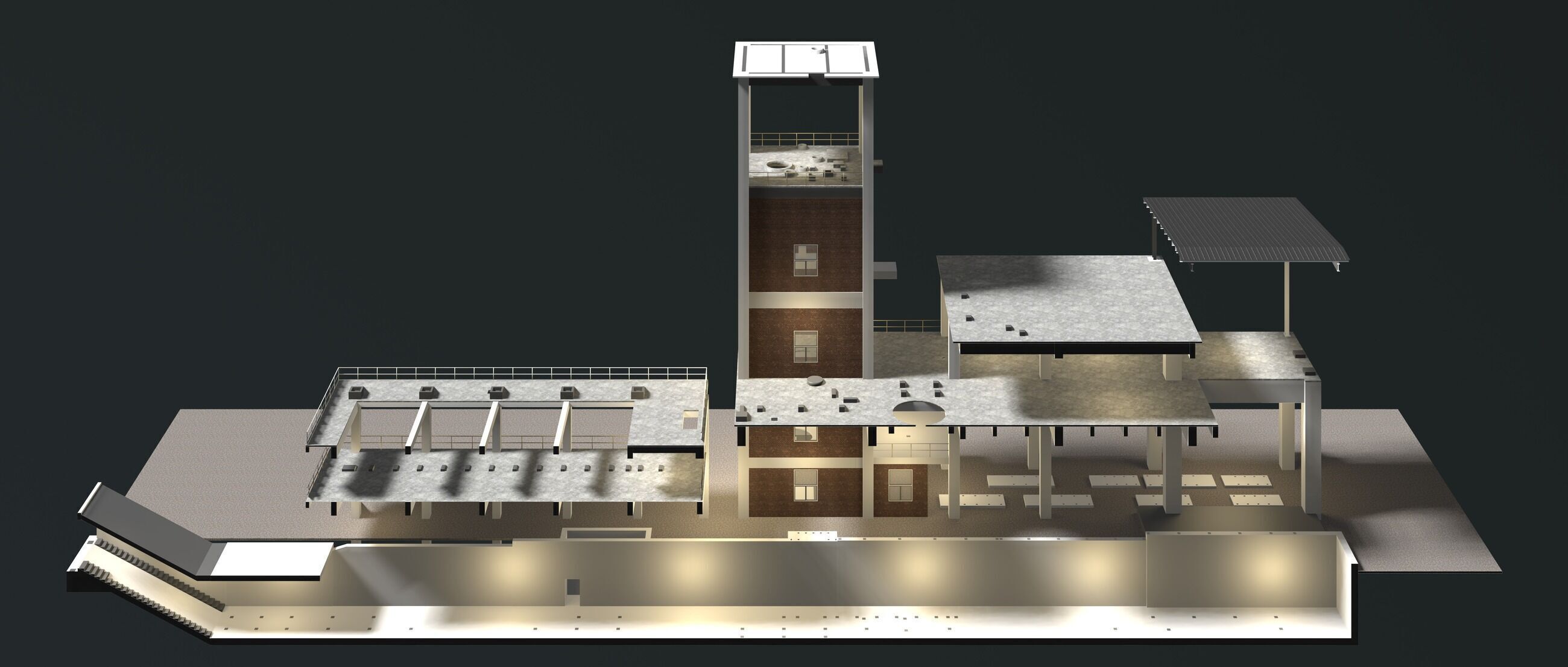 Industrial building in section cut 25i08 3D model_5