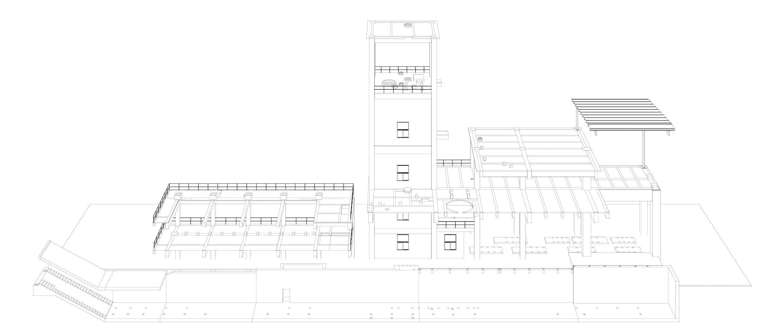 Industrial building in section cut 25i08 3D model_9