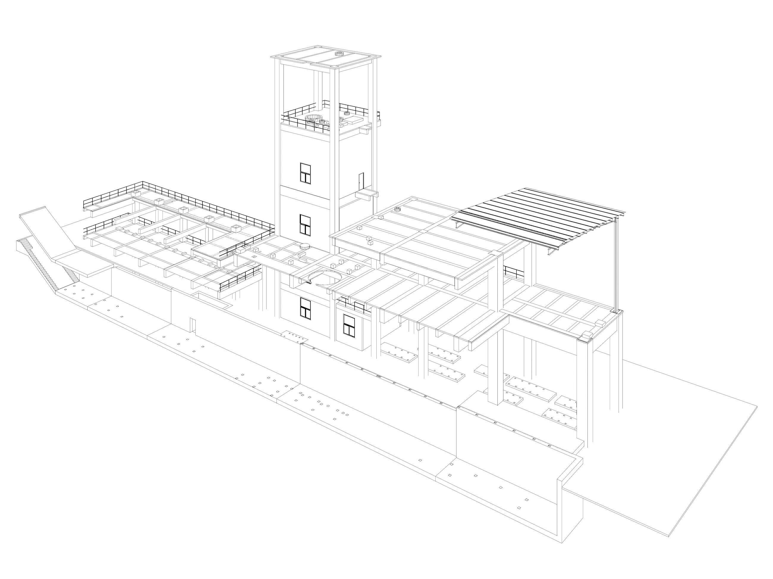 Industrial building in section cut 25i08 3D model_11