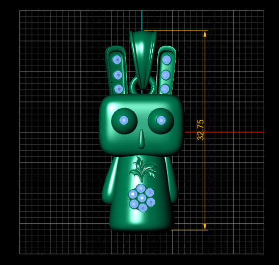 RIBBOT DANGLE PENDANT 3D PRINTABLE MODLE 3D print model_4