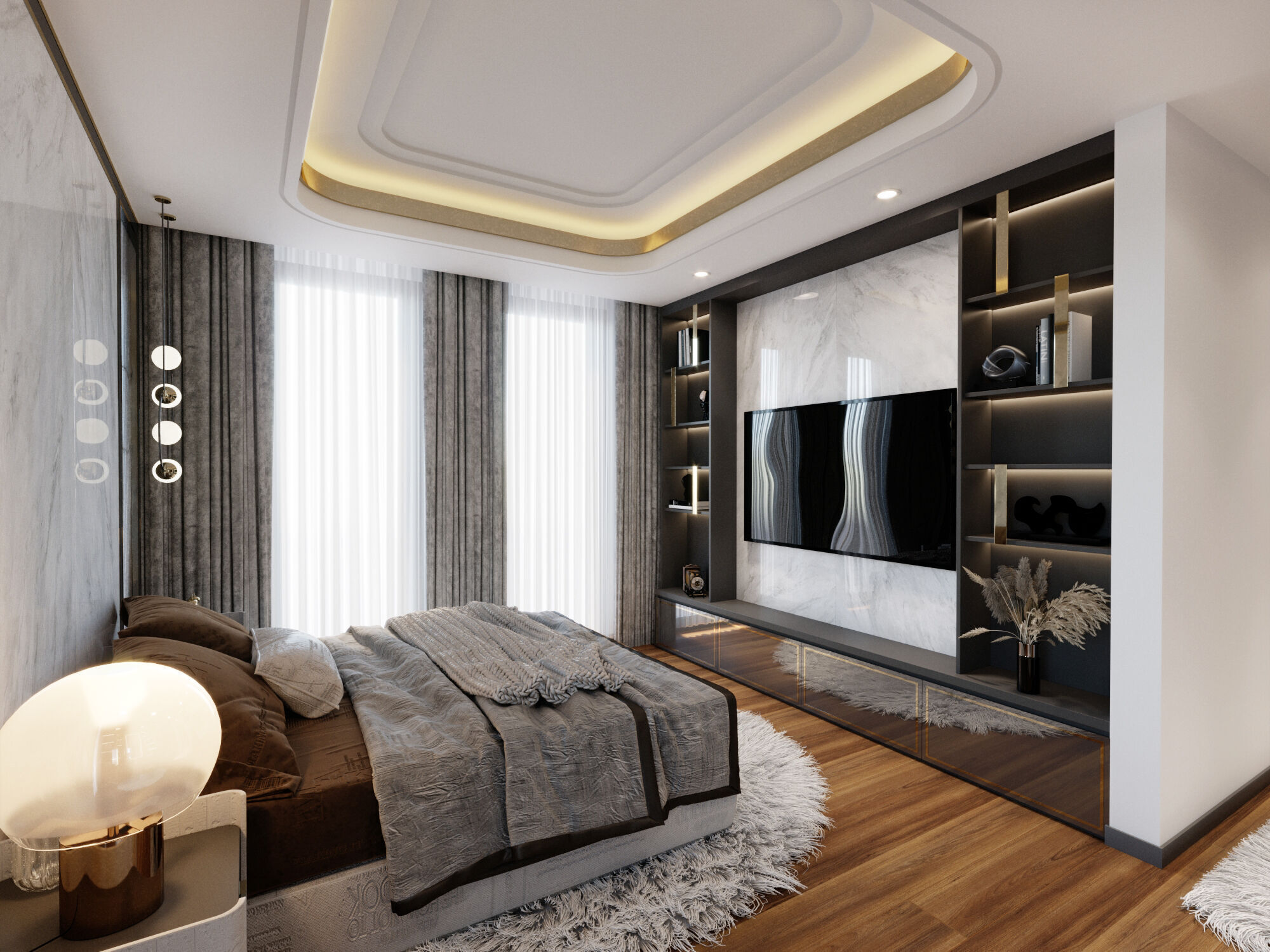 Modern Bedroom 3D Interior Scene 3D model | CGTrader