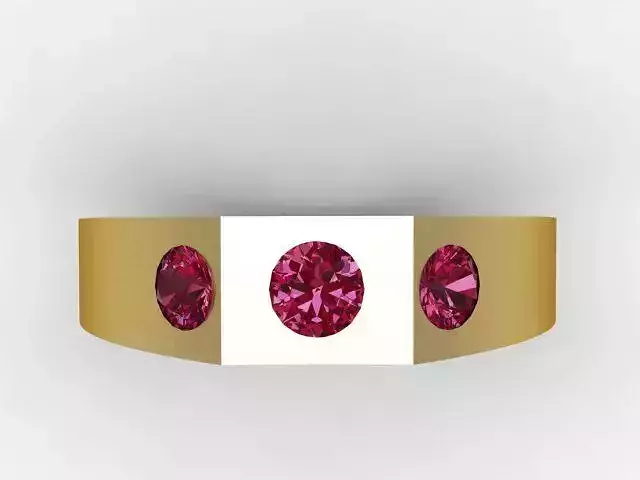 RUBY WEDDING RING 3D PRINTABLE MODEL
