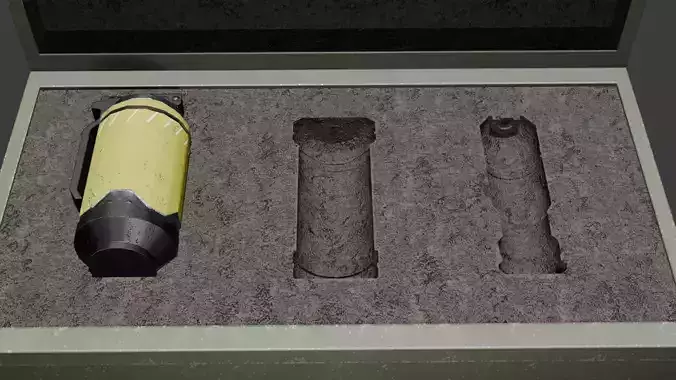 Futuristic grenade 2 Low-poly 3D model