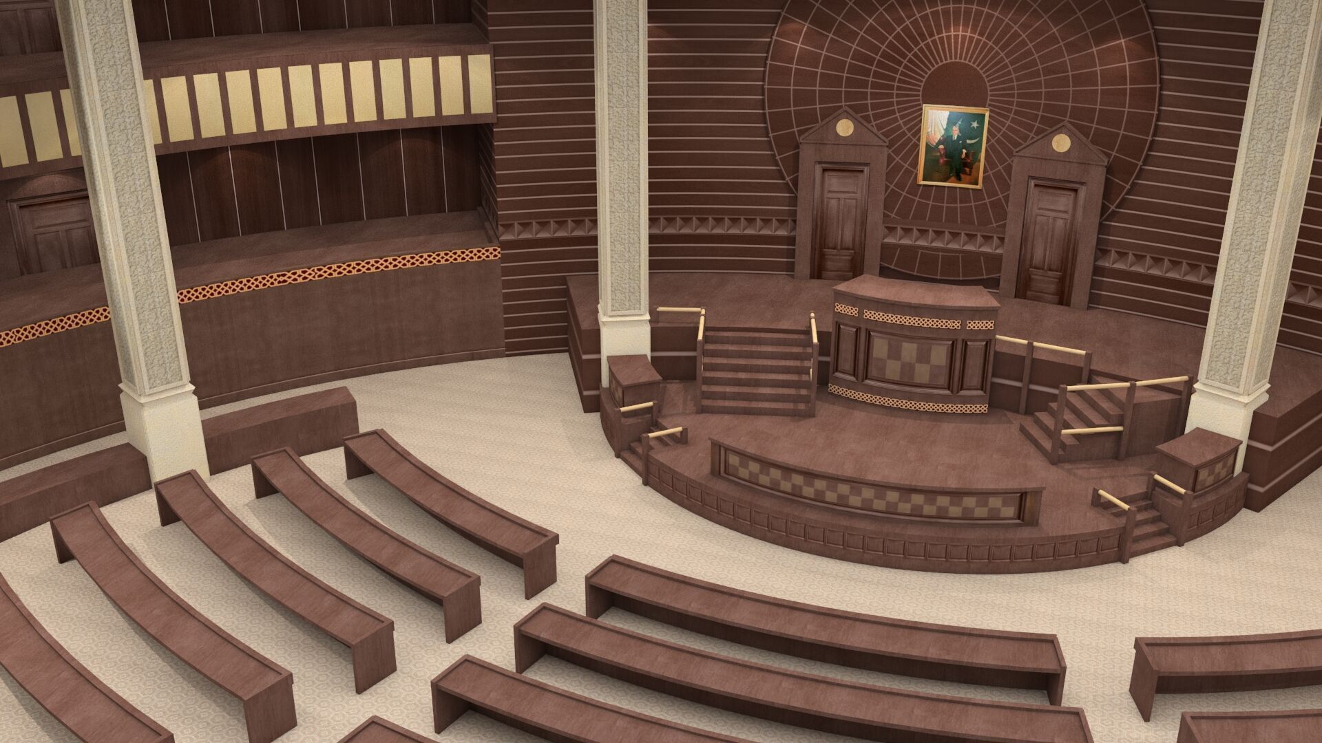 Punjab Assembly interior 3D model_5