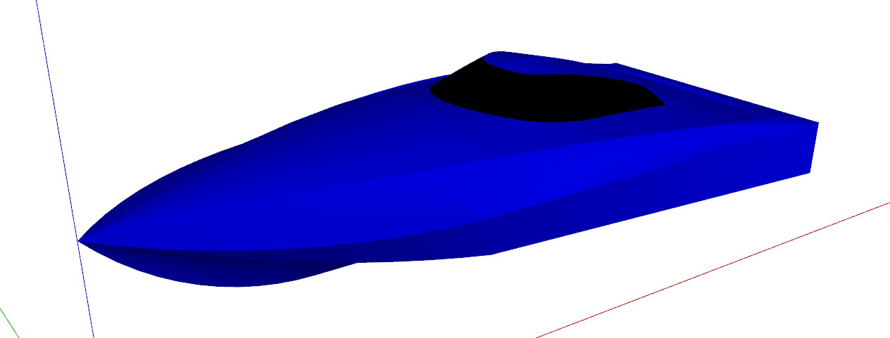 RC boat 400 mm 3D print model_3