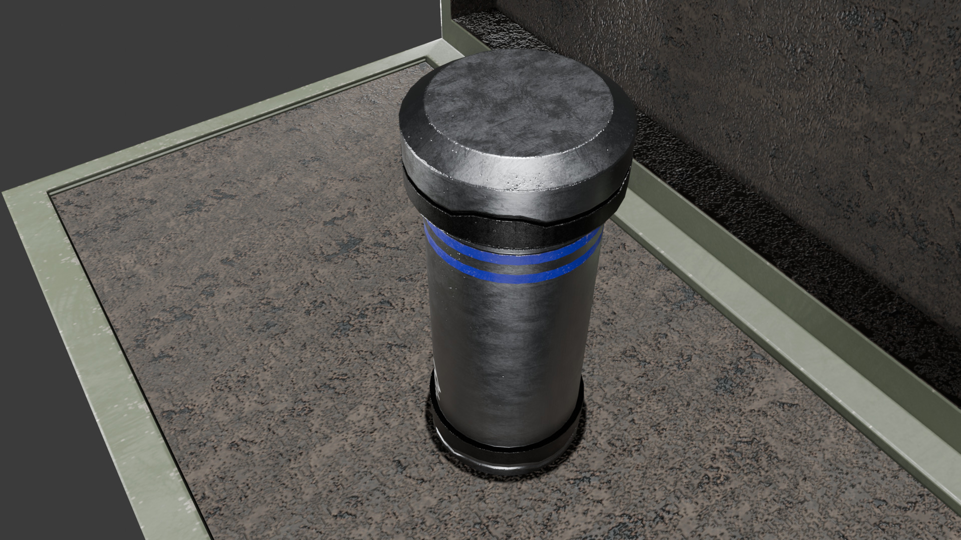 Futuristic grenade 3 Low-poly 3D model_4