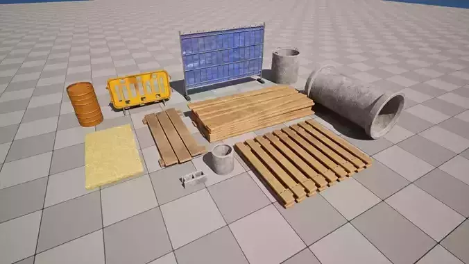 Construction Site Low-poly 3D model