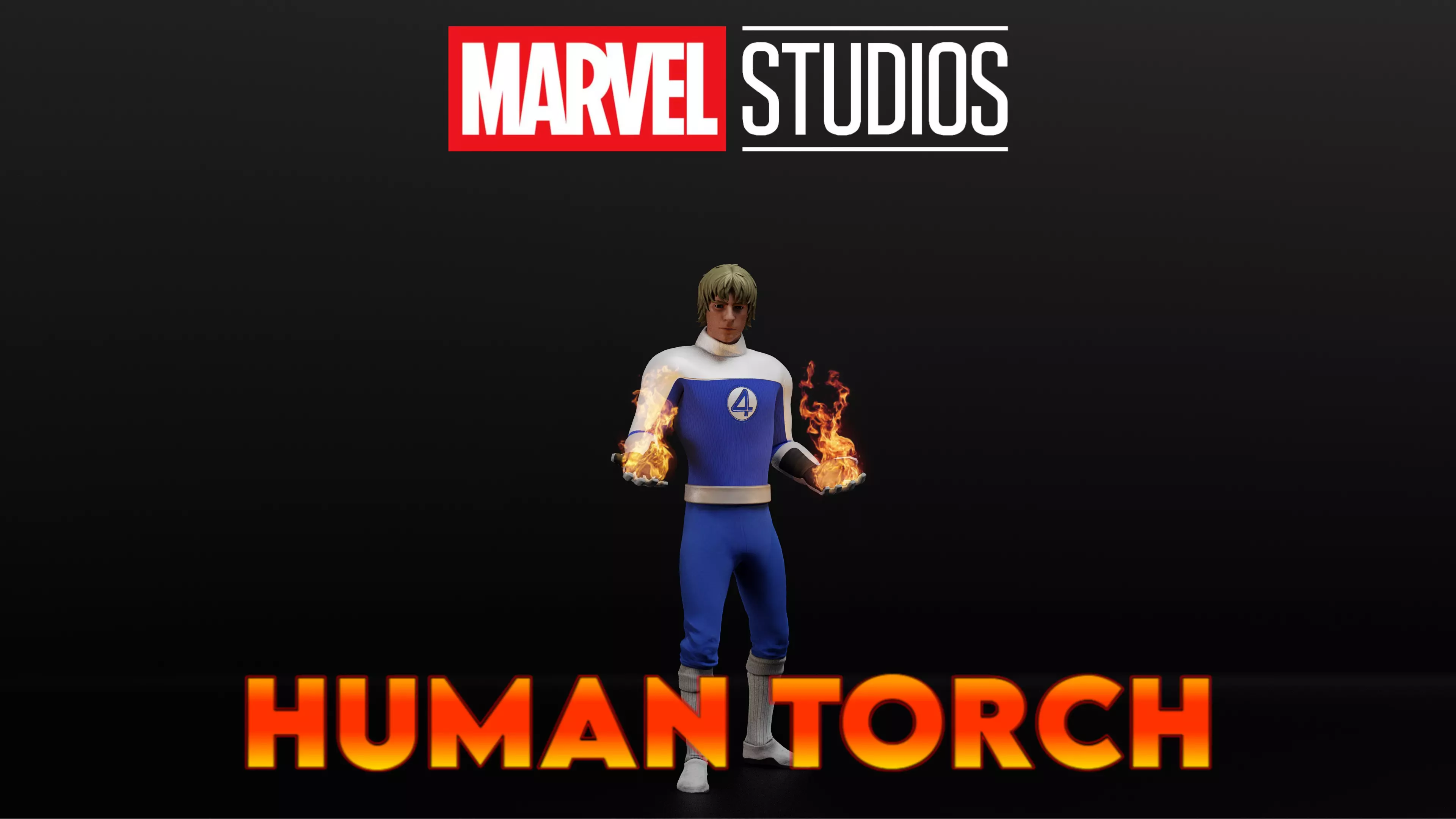 The Human Torch Low-poly 3D model