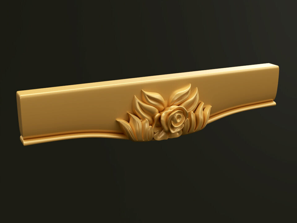 Classic Baroque Style Wooden Chair Base for CNC 3D model_5