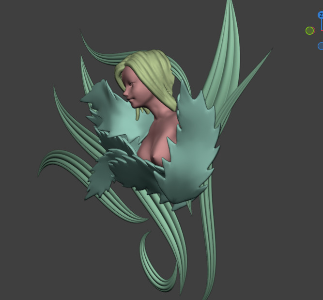 golden statue 3D model_2