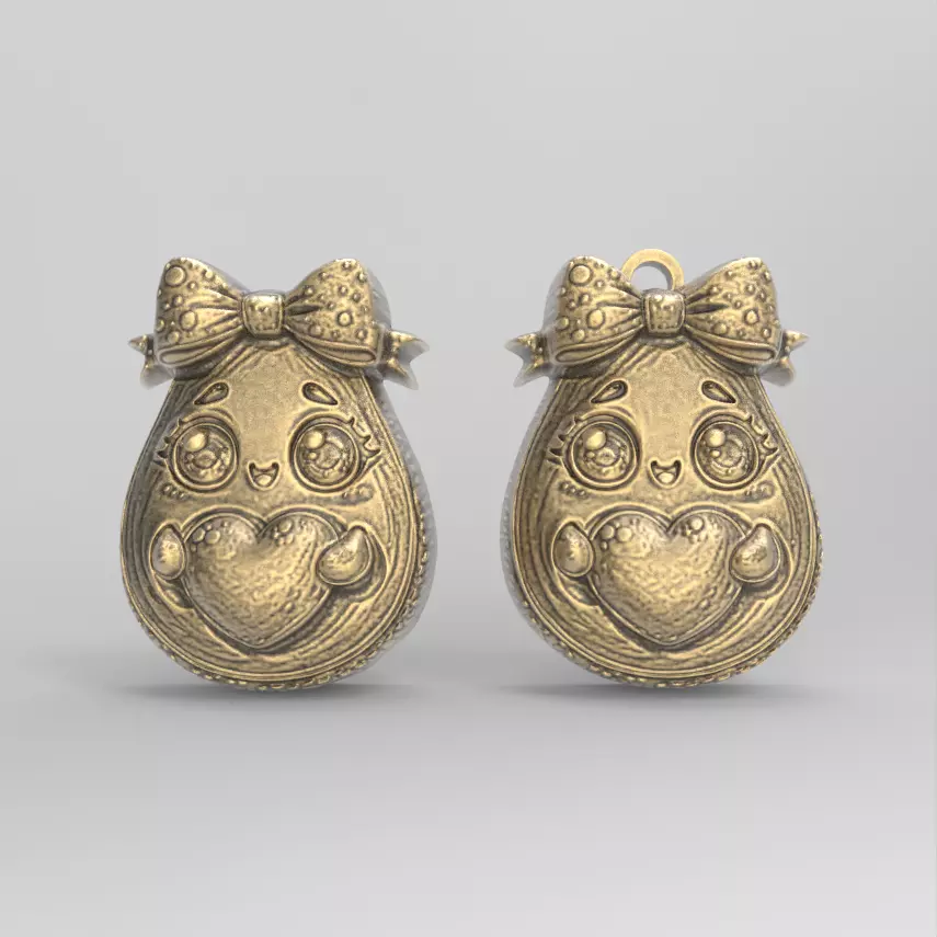 valentines avocado keychain decor 3D print model