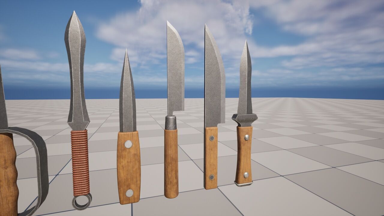 Knives Low-poly 3D model_4