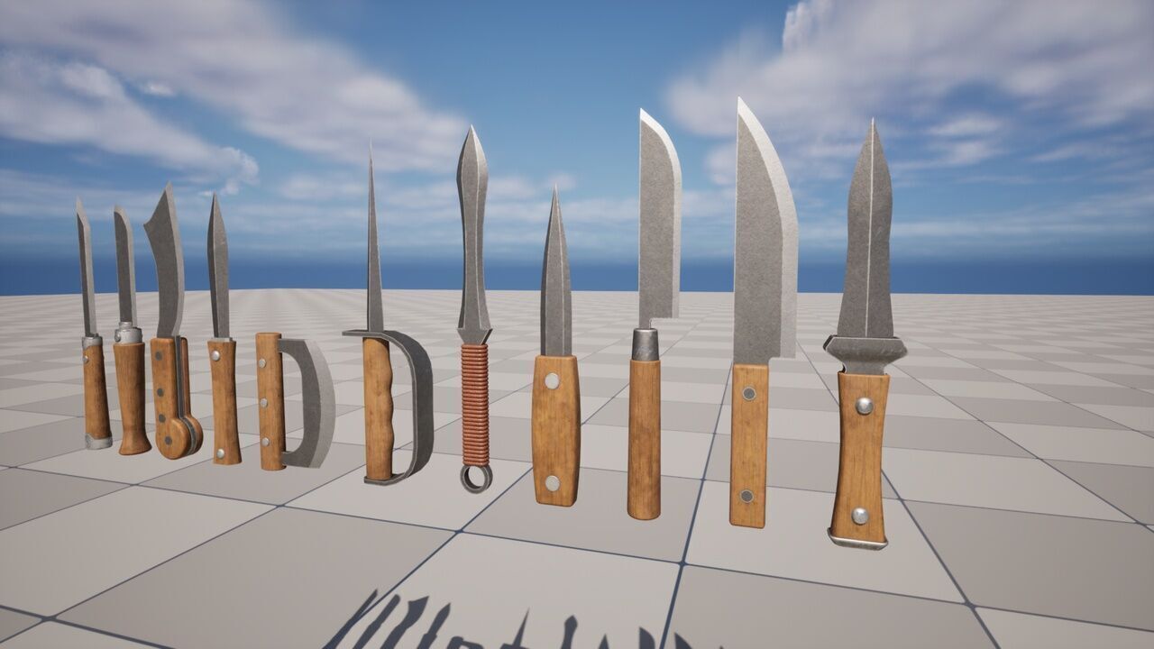 Knives Low-poly 3D model_2