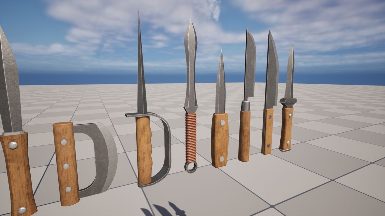 Knives Low-poly 3D model_3