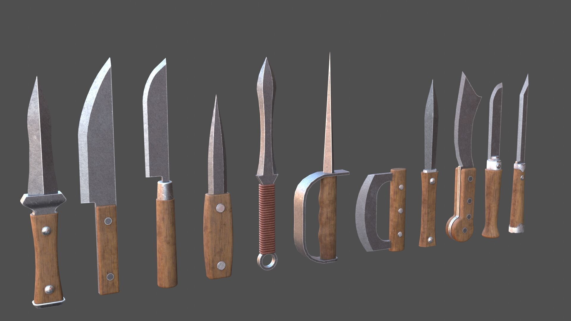 Knives Low-poly 3D model_7