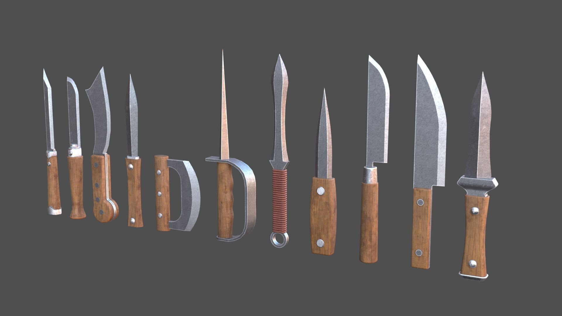 Knives Low-poly 3D model_6