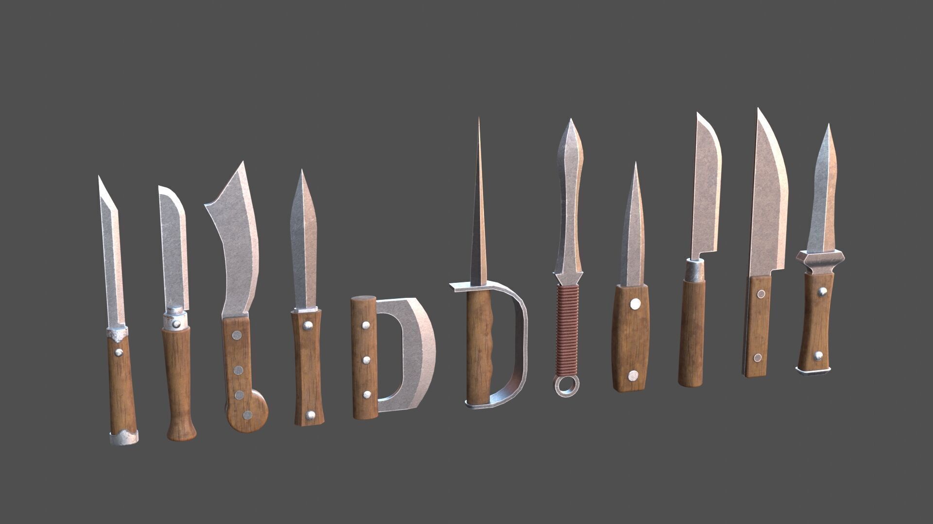 Knives Low-poly 3D model_5