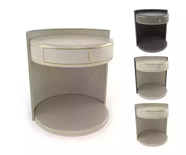 Nightstand Casa Magna Lumina Round wooden bedside table 3D model