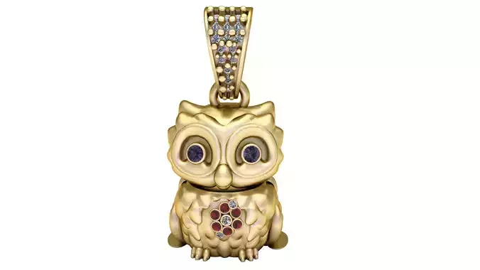 OWL CHARM BIRD PENDANT 3D PRITABOLE MODLE 