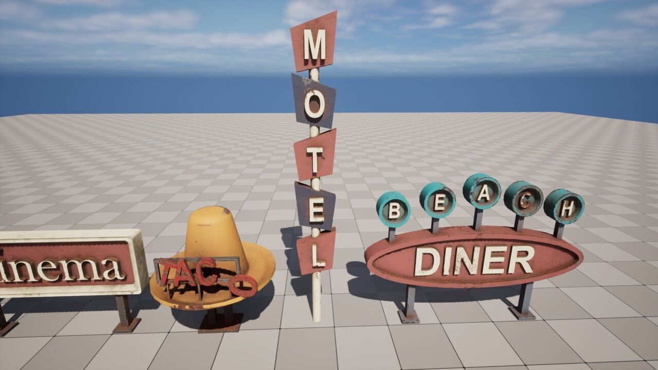 Post Apocalyptic Signs Low-poly 3D model_2