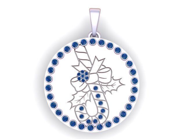 CHRISTMAS CANDY COIN PENDANT 3D PRINTABLE MODEL 3D print model_3