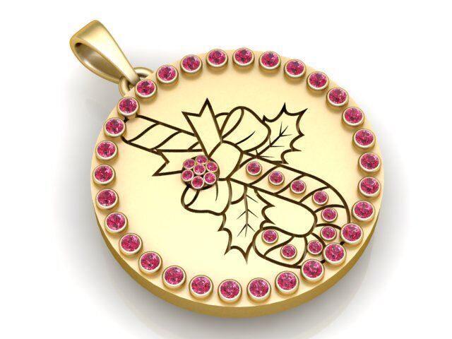 CHRISTMAS CANDY COIN PENDANT 3D PRINTABLE MODEL 3D print model_4