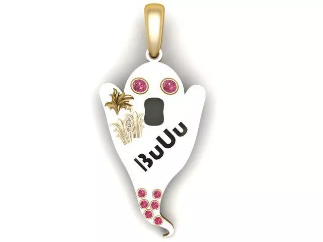 GHOST SAY BUUU PENDANT 3D PRINTABLE MODEL 3D print model