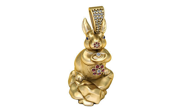 BUNNY RABBIT ANIMAL PENDANT 3D PRINTABLE MODEL  3D print model