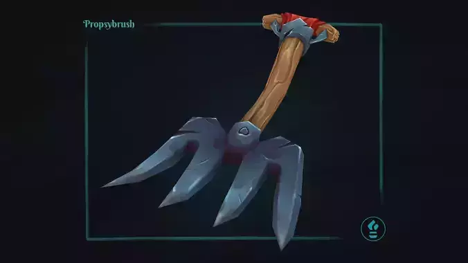 Stylized Pitchfork Prop - Game-Ready Hand-Painted Asset - Low-poly 3D model
