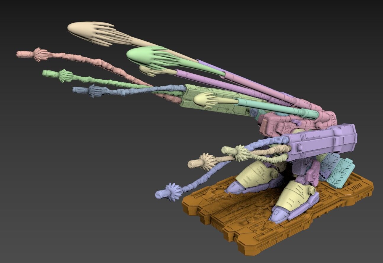 Macaroni 2 Monster 100mm Poseable Set 3D print model_11