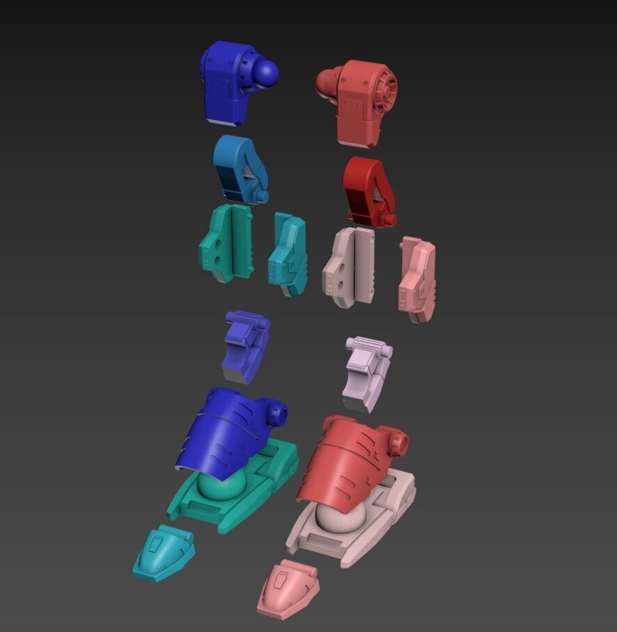 Macaroni 2 Monster 100mm Poseable Set 3D print model_6