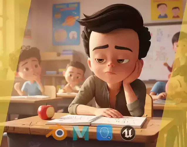 Energetic 3D Cartoon Boy Character Rigged Adventurous