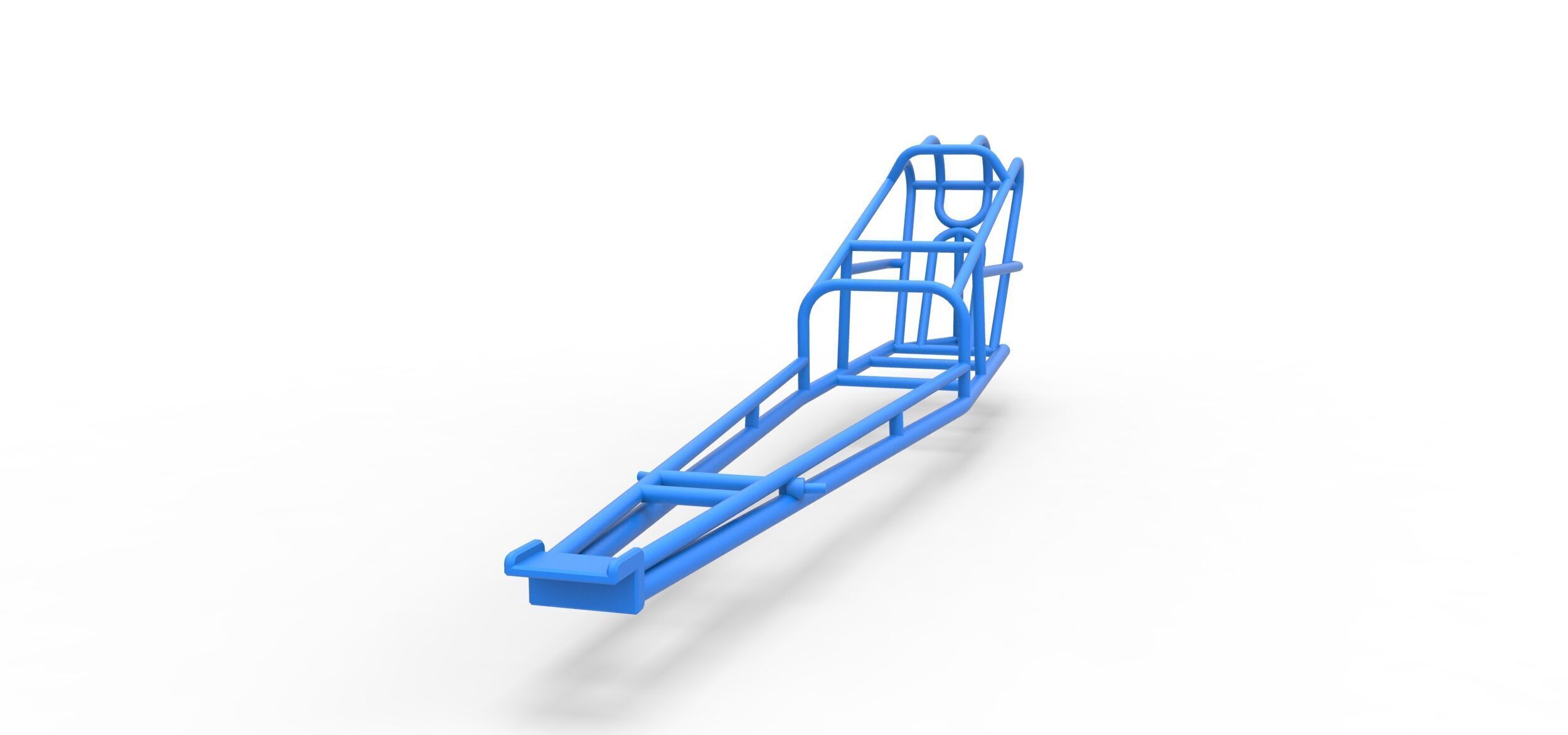 Frame of old school Front engine dragster V3 Scale 1 to 25 3D print model_3