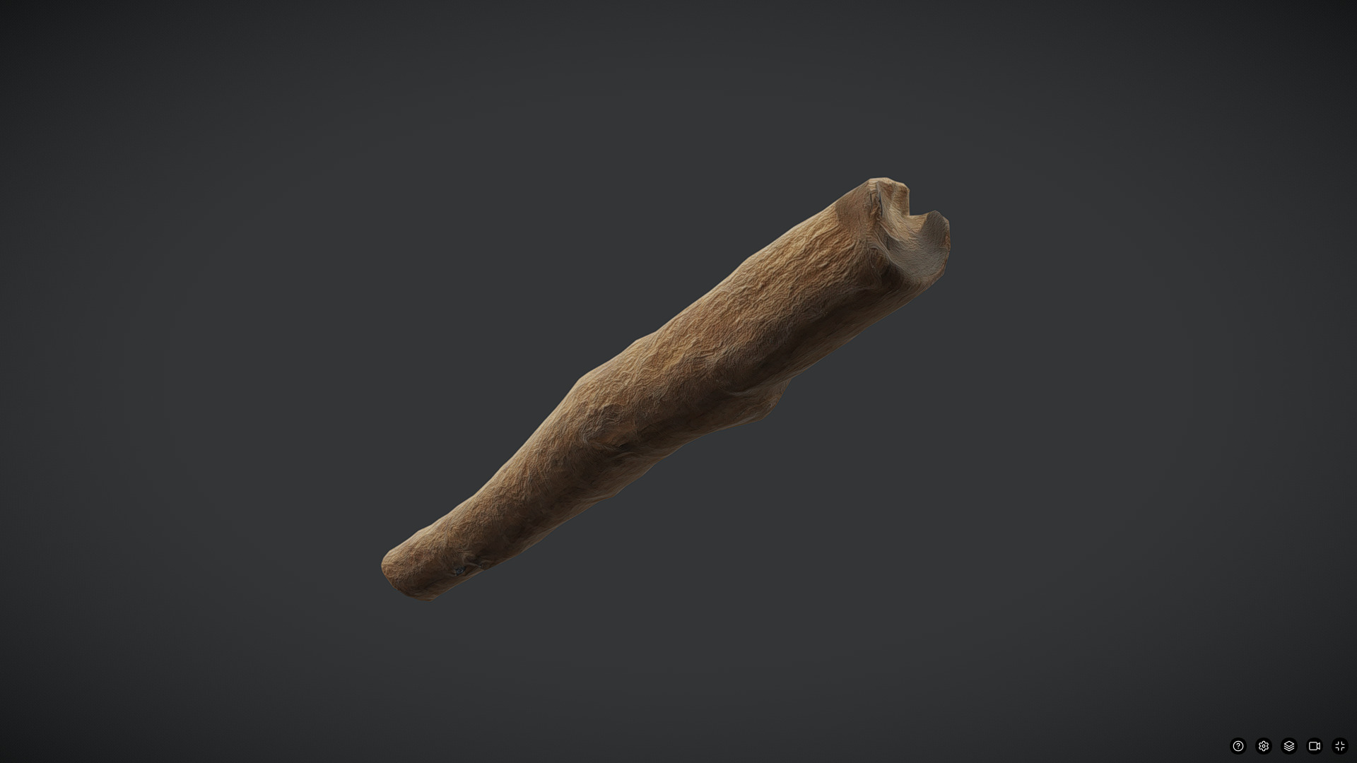 Wooden Stick Low-poly 3D model_3