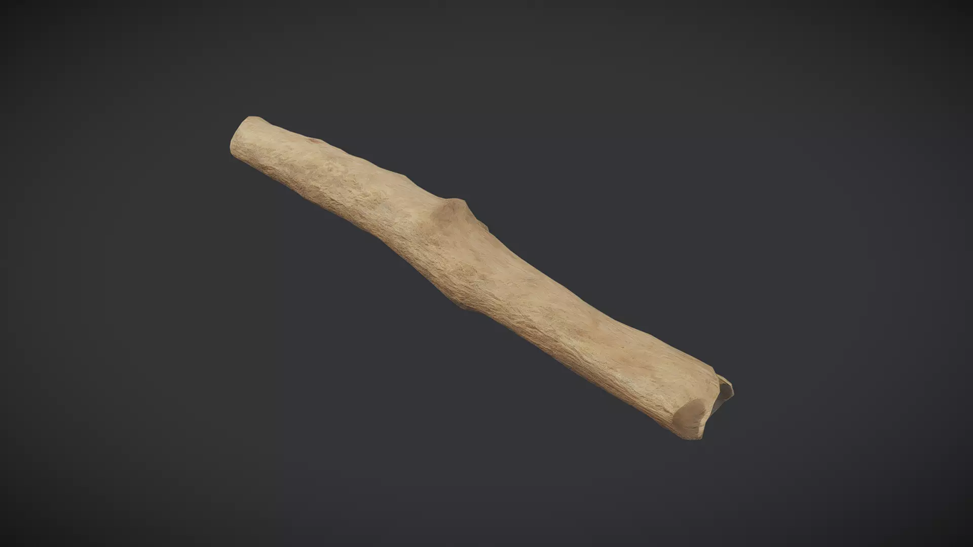Wooden Stick Low-poly 3D model_0