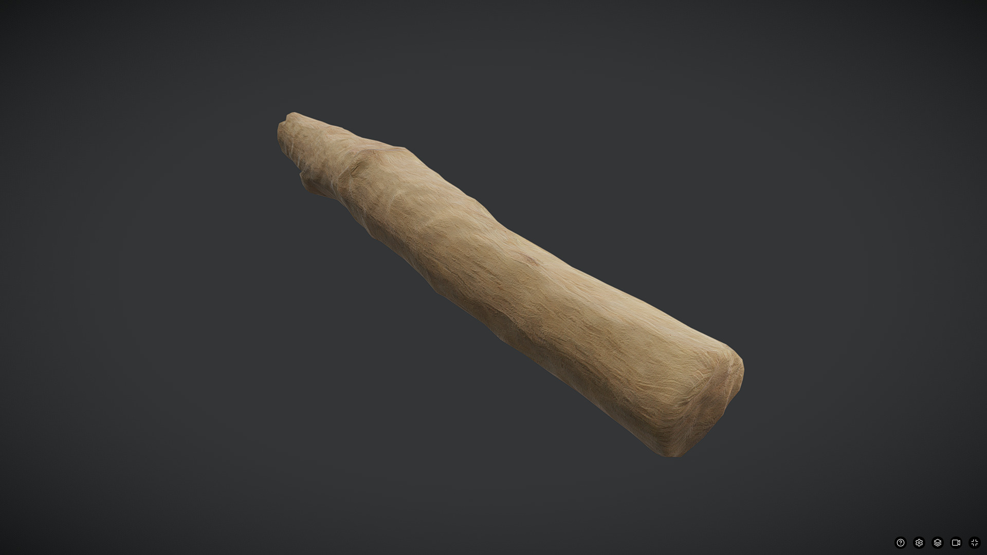 Wooden Stick Low-poly 3D model_5