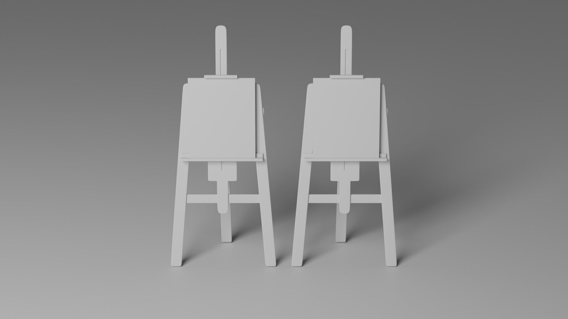 Easel Low-poly 3D model_7