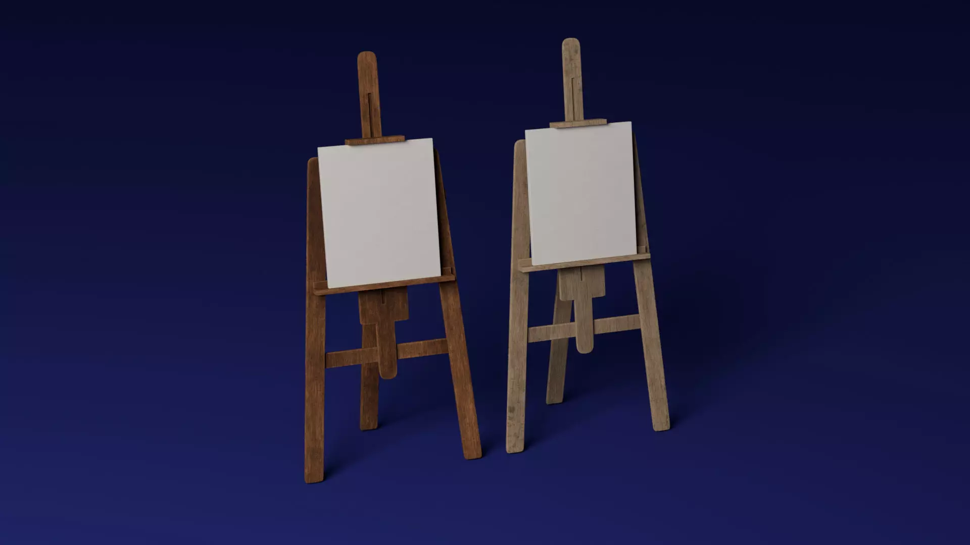 Easel Low-poly 3D model_0
