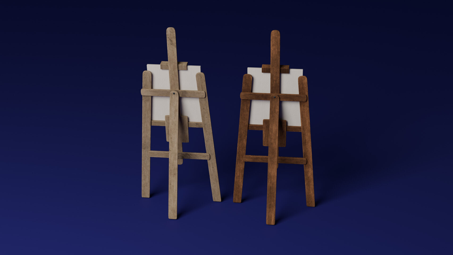 Easel Low-poly 3D model_5