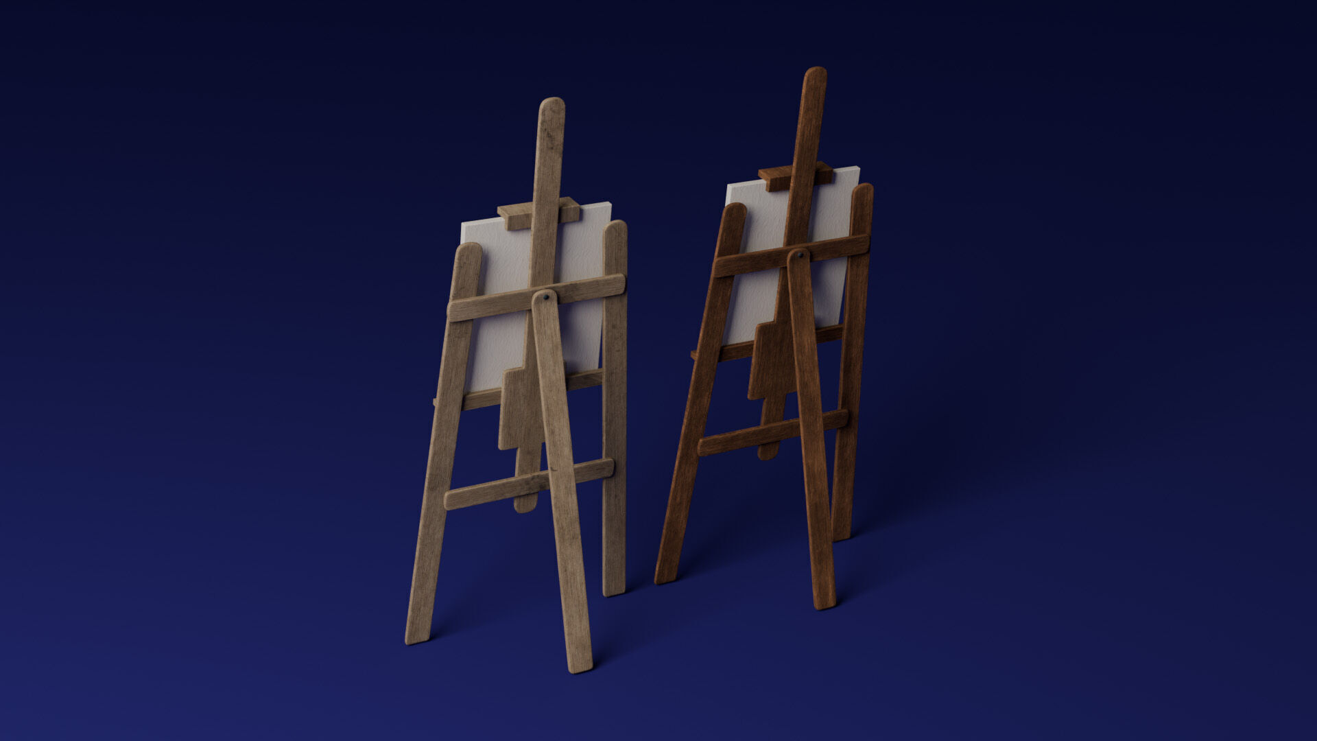 Easel Low-poly 3D model_6