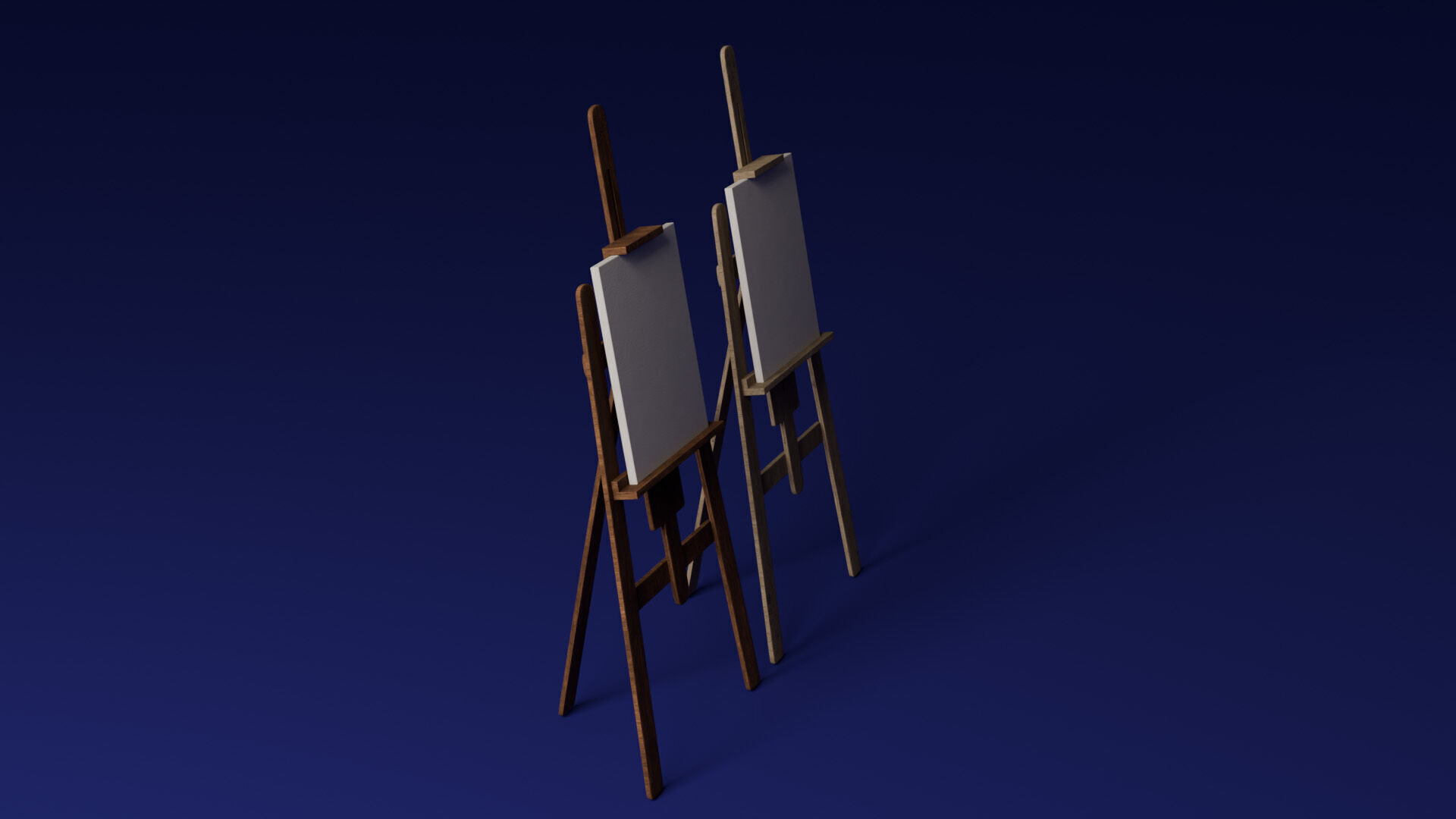 Easel Low-poly 3D model_4