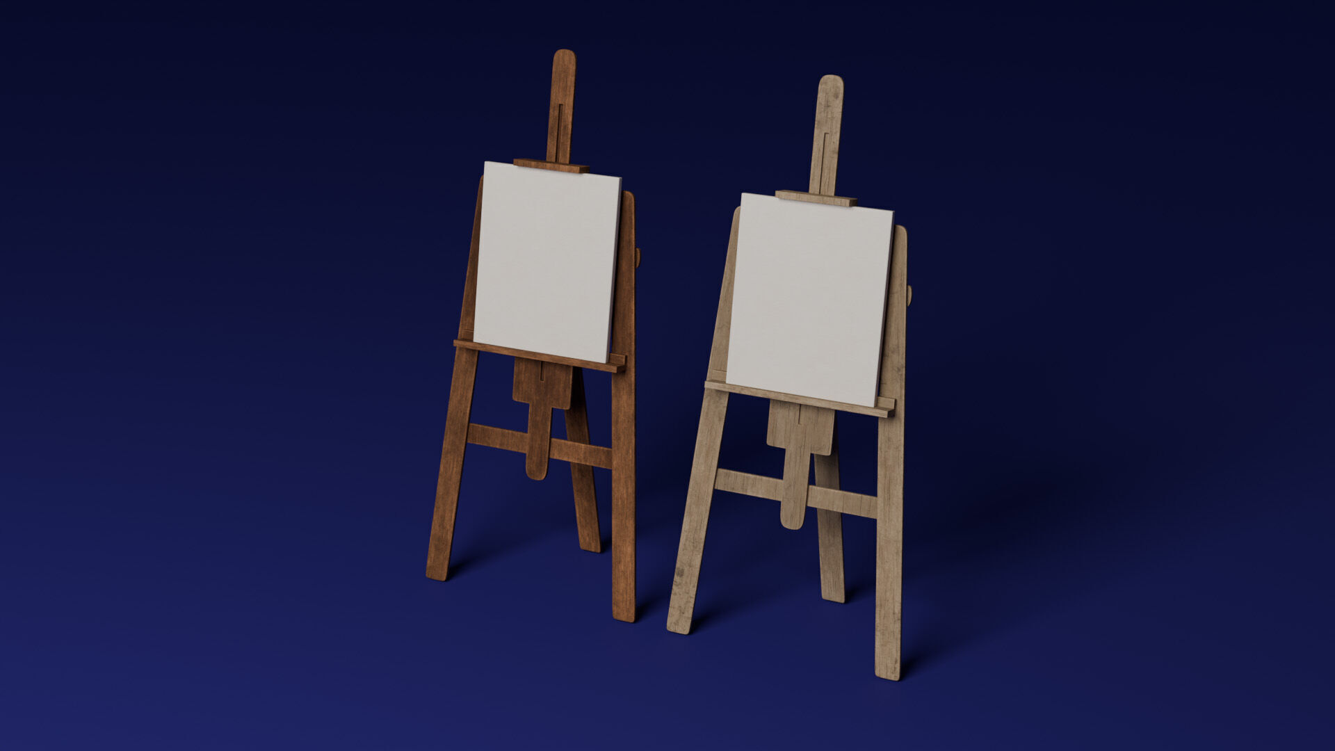 Easel Low-poly 3D model_3