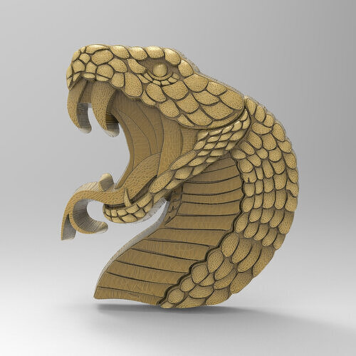 Snake head for coins medals orders badges 3D print model